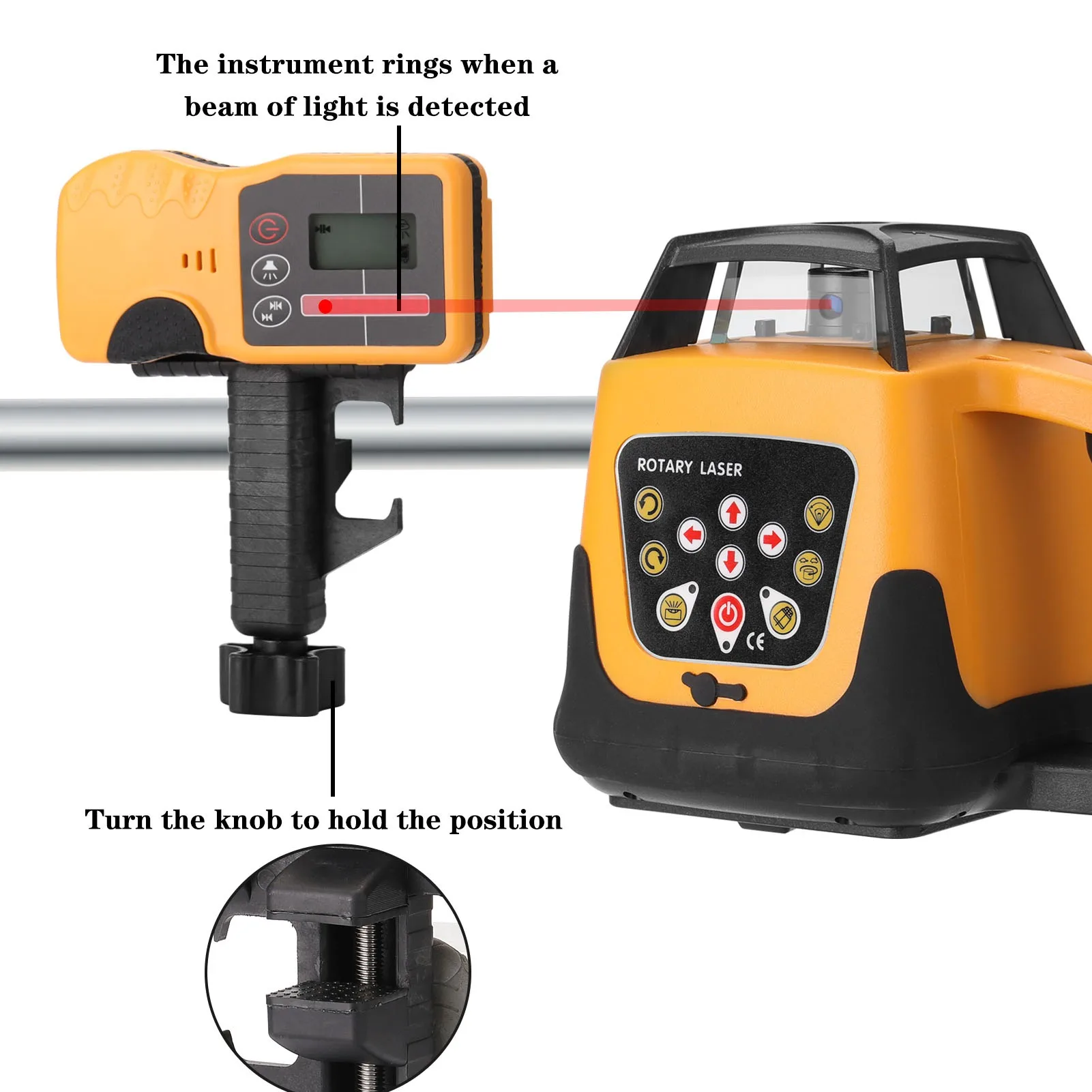 Moderne 635nm Rotlicht-Laser-Nivelliermaschine mit automatischer Selbstnivellierung, einstellbarer Rotationsrichtung, Geschwindigkeit und Winkel, 500m Arbeitsabstand – Detail 4