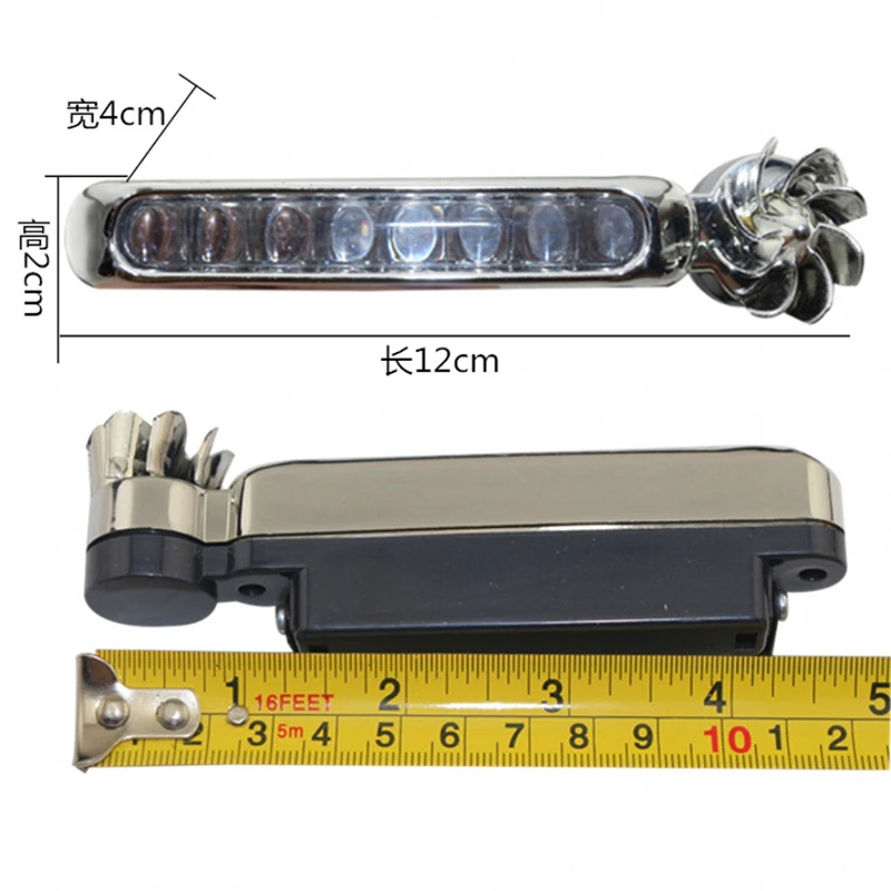 1-2pcs Auto Headlamp Car Wind Energy Daytime Light 8LEDs Car Universal Wind Energy Powered Daytime Running Light Auxiliary Lamp