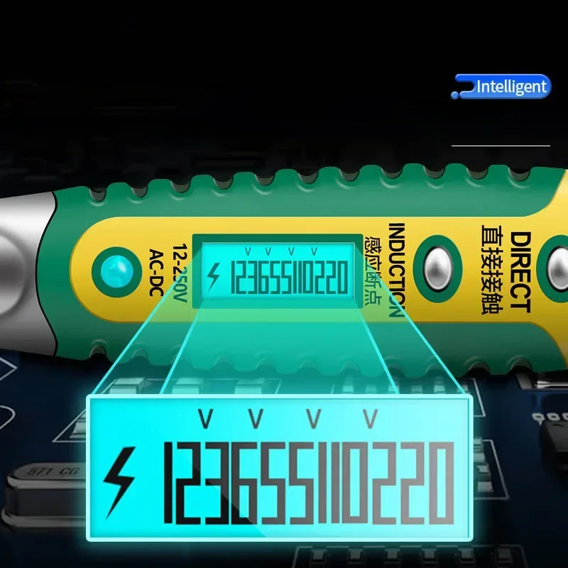 AC DC 12-250V Electricity Measurement Pen Tester Electrical Screwdriver LCD Display Voltage Detector Test Pen Electrician Tools