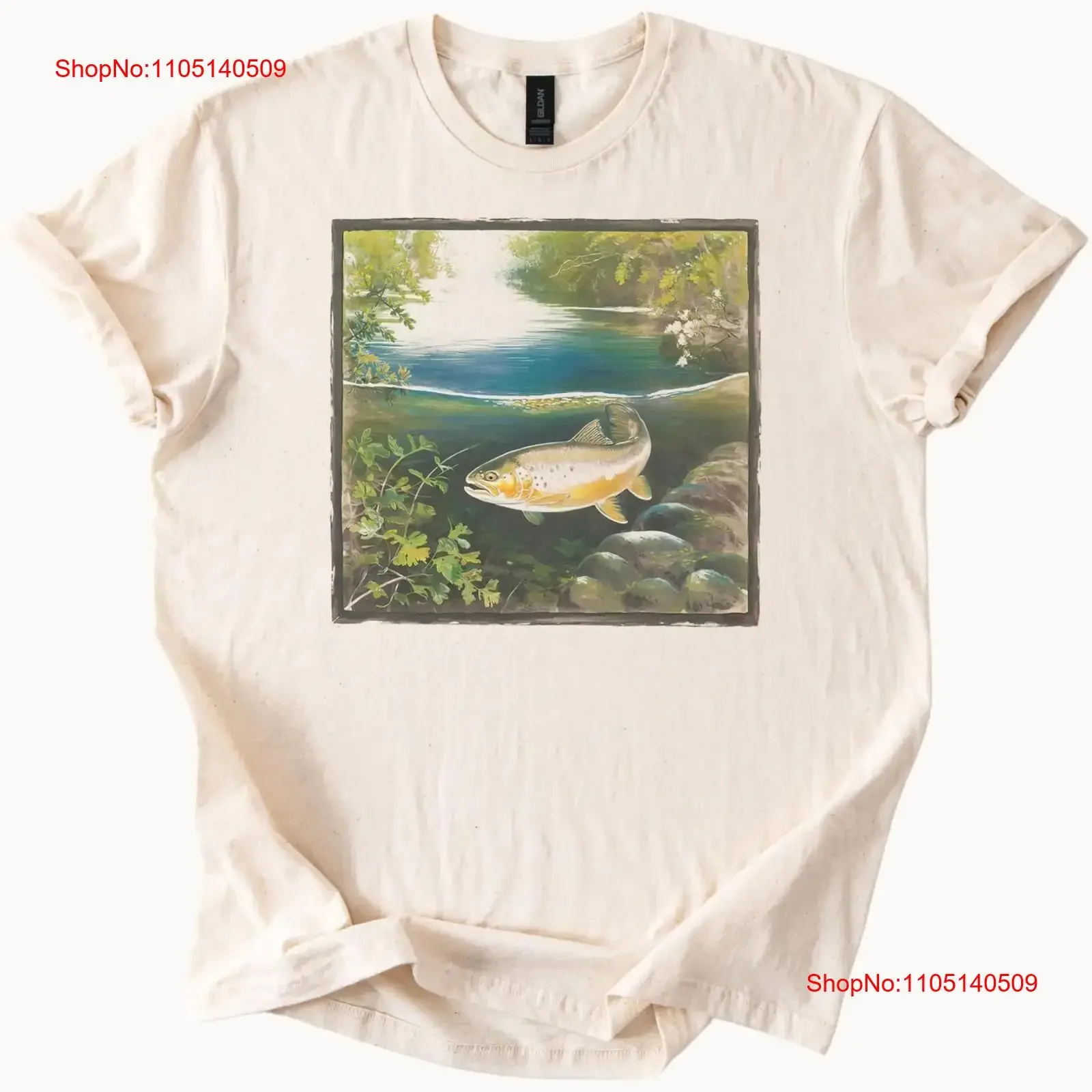 Camiseta de pesca de trucha River Fish Nature vintage lavada ropa de diseñador de moda homme ropa de calle estirada gráfico Casual