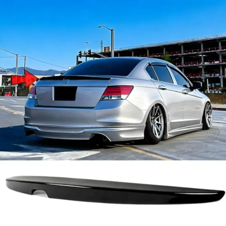 

Rear Spoiler Wing for Honda Accord Sedan 2008-2012, Glossy Black ABS Plastic, Sporty Style Deck Lid Lip Exterior Accessory
