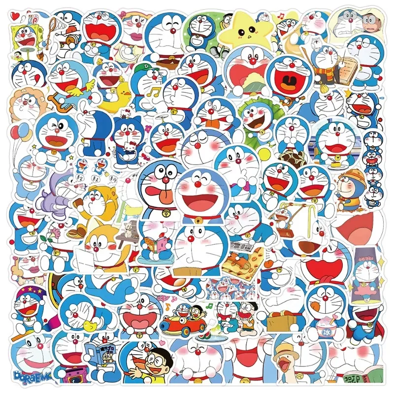 103 шт., набор наклеек Doraemon, украшения «сделай сам», водонепроницаемые наклейки в стиле аниме, милый чехол для телефона, кавайная упаковка, принадлежности для рукоделия кожи ноутбука