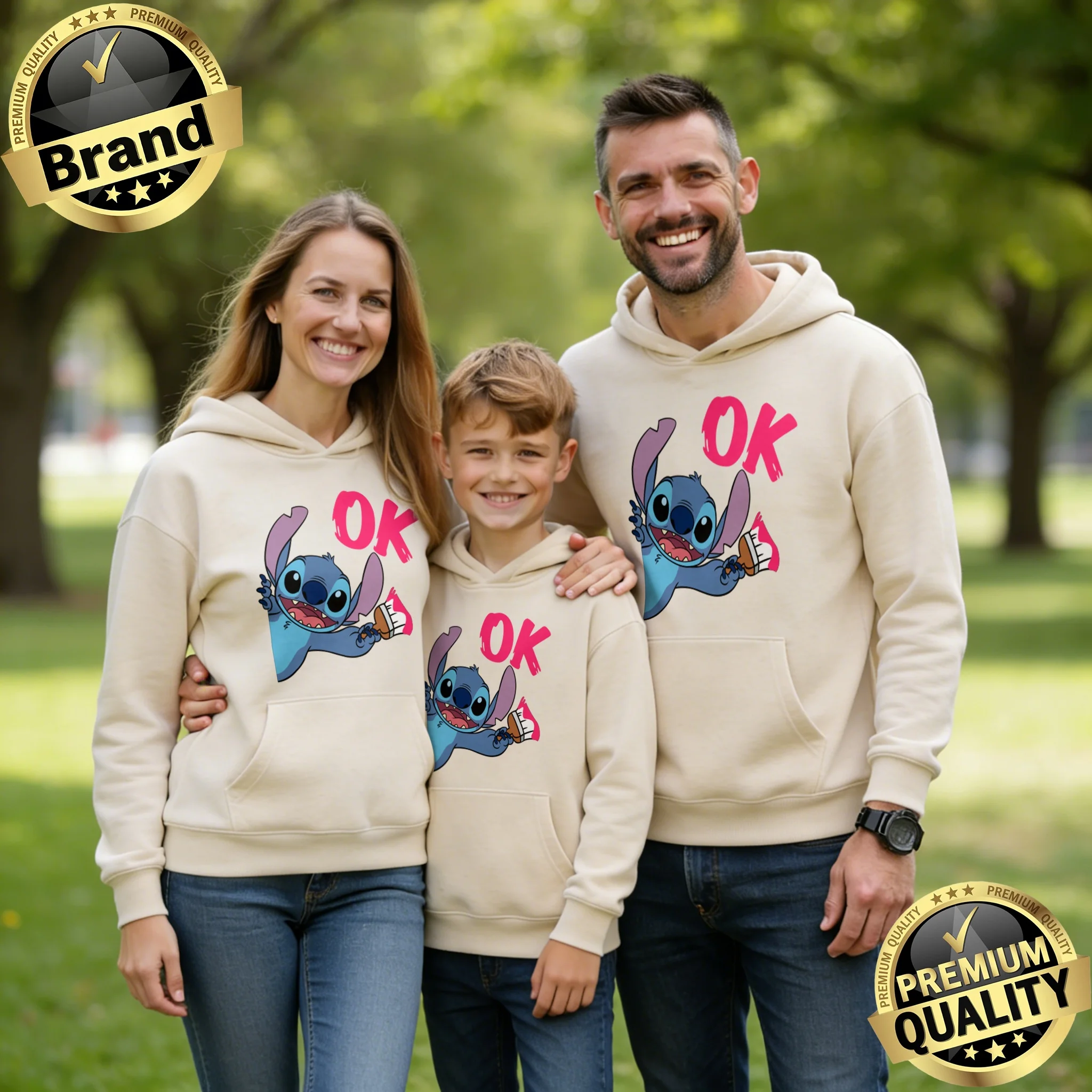 

Комплект для всей семьи (родитель-ребенок) из высококачественного хлопка с узором Дисней Стич, осень-зима 2026, унисекс, теплый, цельный, для пар