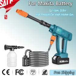 High Pressure Car Wash Washer Gun For Makita 18V Battery Long Water Pipe Adjustable Water ortable Car Washing ( no battery)