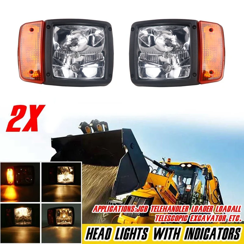 

Tractor Trailer LED Headlights 24V Turn Signal Indicator Lamp Work Light For Excavator JCB Telehandler Loader