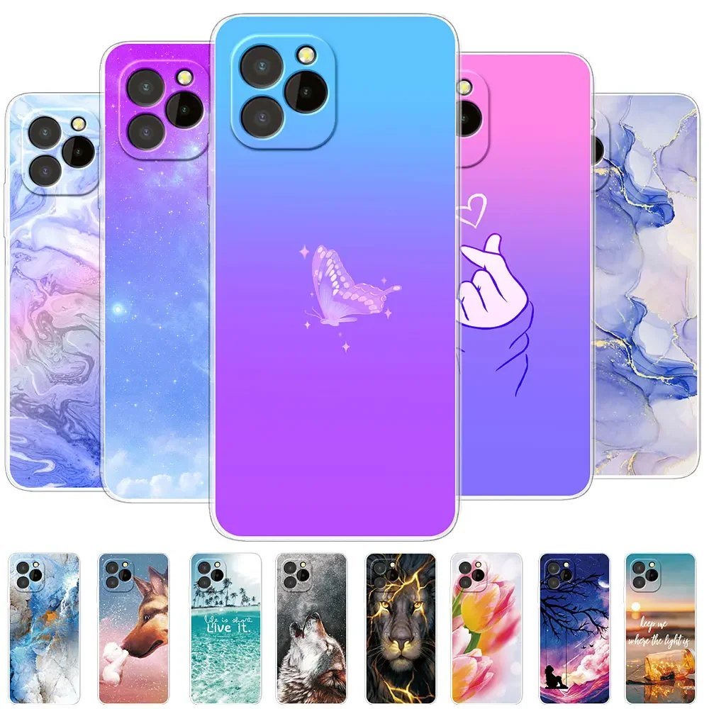 For Oukitel C21 Pro Case For Oukitel C21Pro Flower Cartoon Phone Covers TPU Silicone Soft Coque For Oukitel C21 Pro Fundas Shell