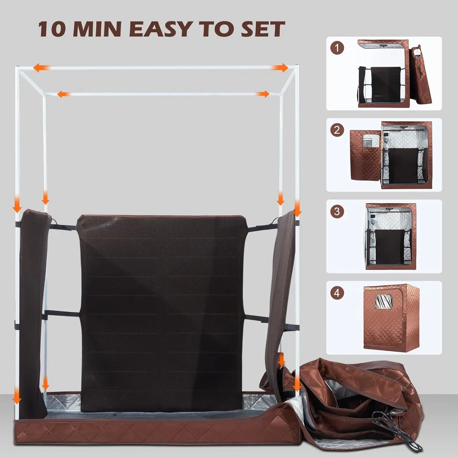 2 Person Portable Infrared Sauna, Oversize Full Body Home Sauna Spa for Relaxation & Detox Saunas Tent 2 Foldable Chairs