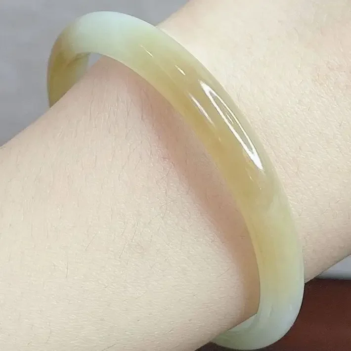 

White Jade Round Bar Bracelet Jade Bracelet