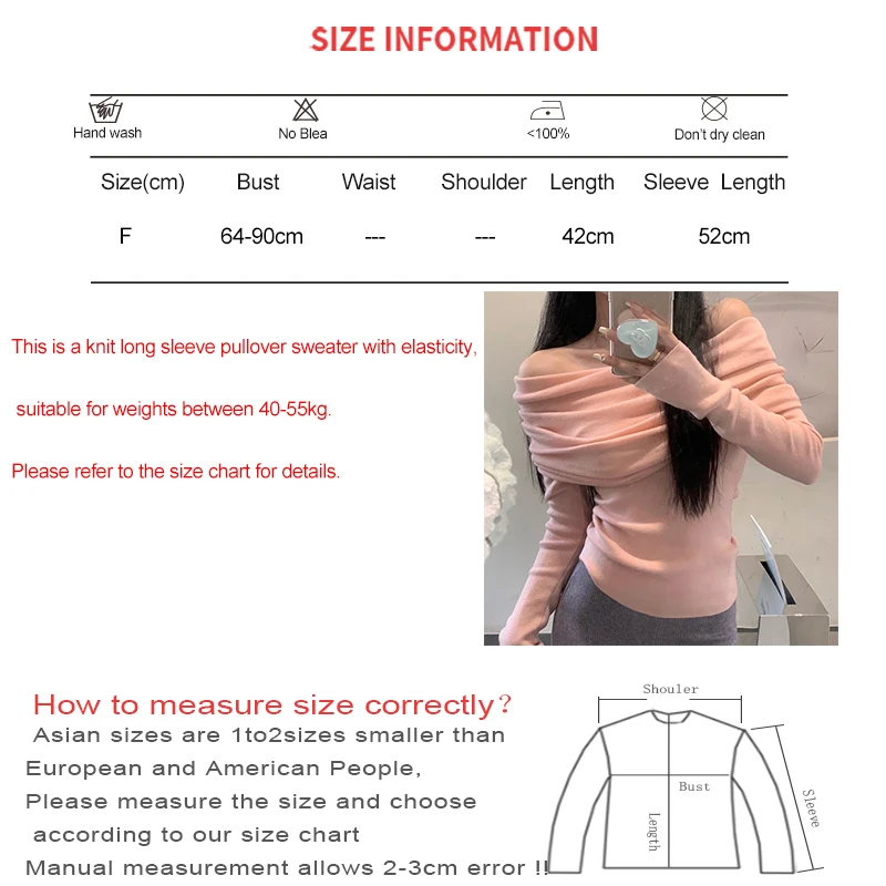 HELIAR Women Knitted Long Sleeve Sweater Off Shoulder Slash Neck Slim Sweater Solid Office Pullovers Women Autumn Winter