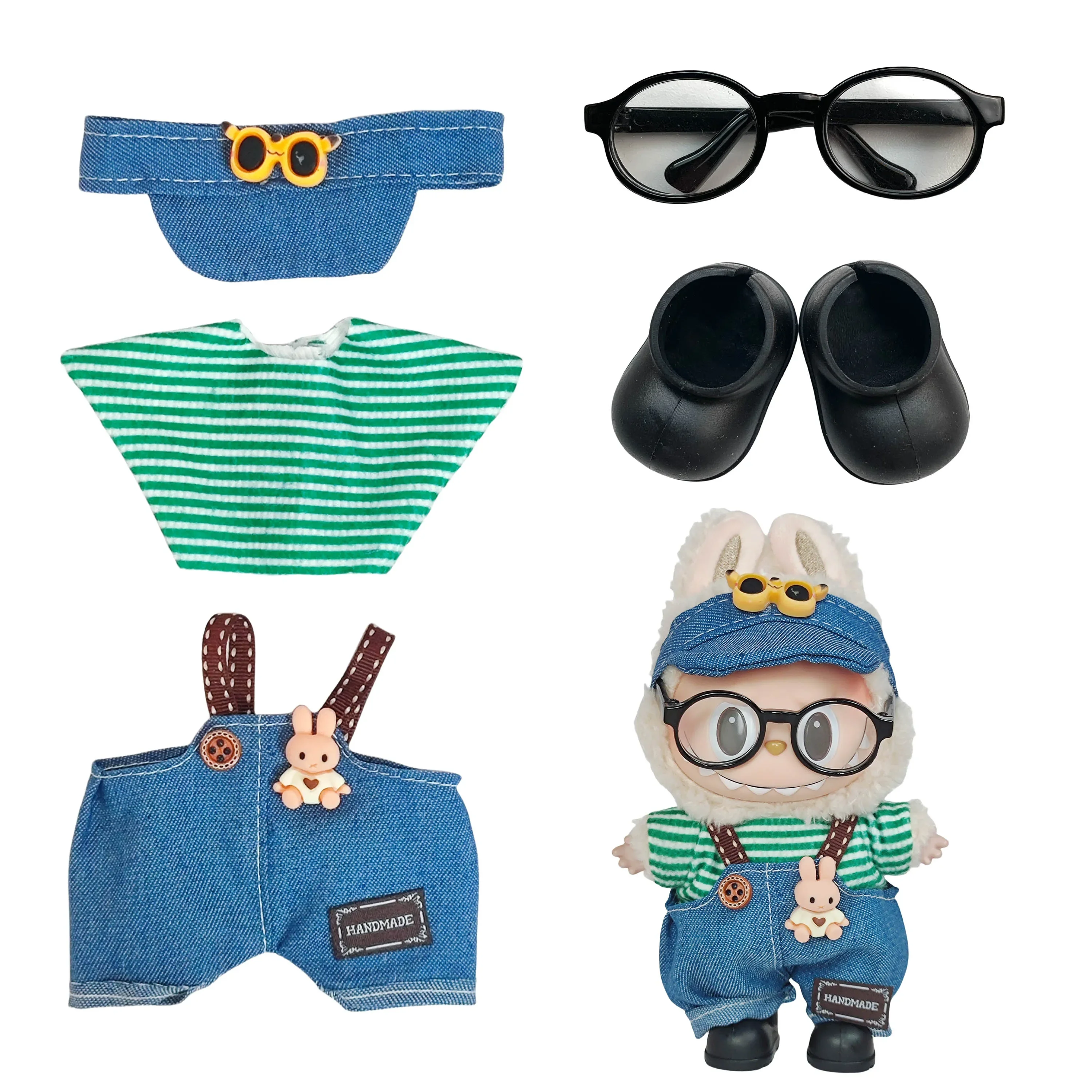 ملابس تنورة لابوبو مجموعة ملابس أنيقة لإكسسوارات دمى الألعاب القطيفة