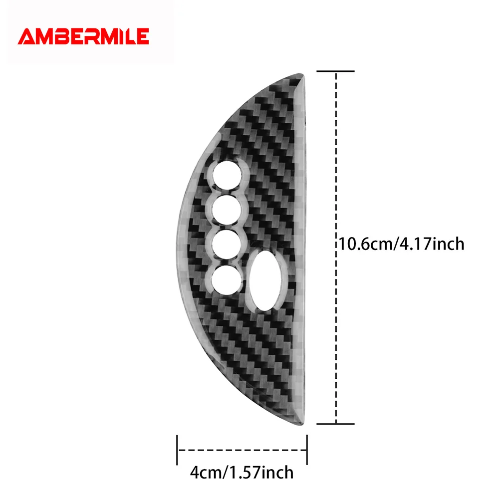 AMBERMILE for Mini Cooper R50 R53 2001 2002 2003 2004 2005 2006 Car Gear Shift Panel Frame Sticker Soft Carbon Fiber Decoration