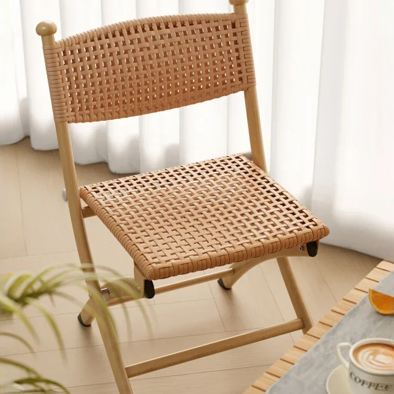 

Sillas De Plastico Folding Chair Rattan Weaving Camping Out Backrest Folding Chair Chaise Chaises Salle Manger Furniture