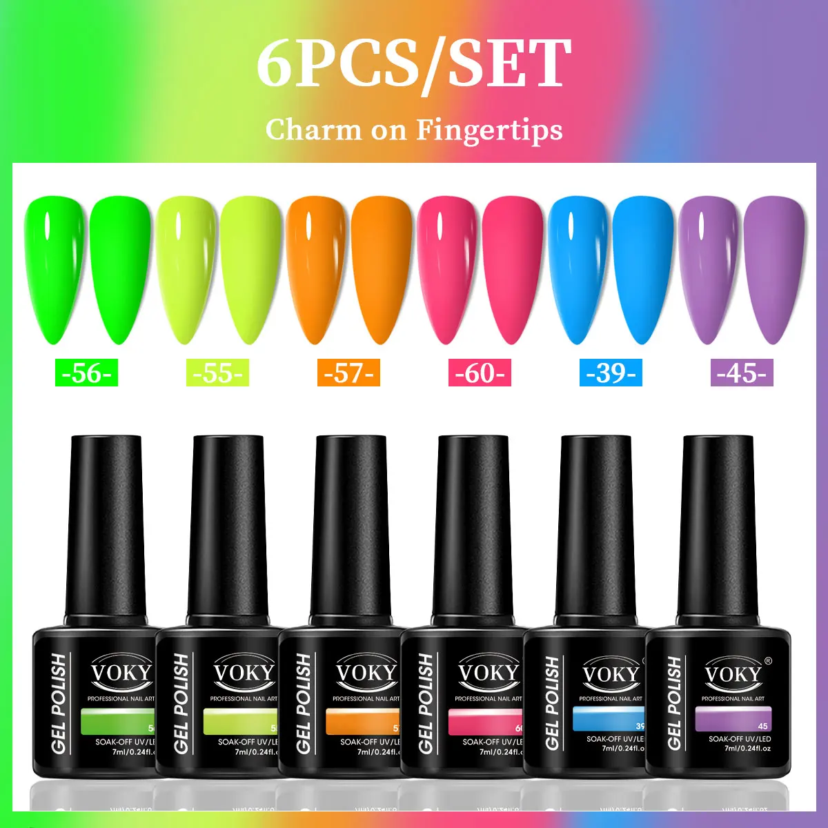 VOKY 6-delige set nagelgel, seizoensgebonden modieuze nagelgel, het perfecte cadeau voor dames om tijdens festivals te geven - afbeelding 1