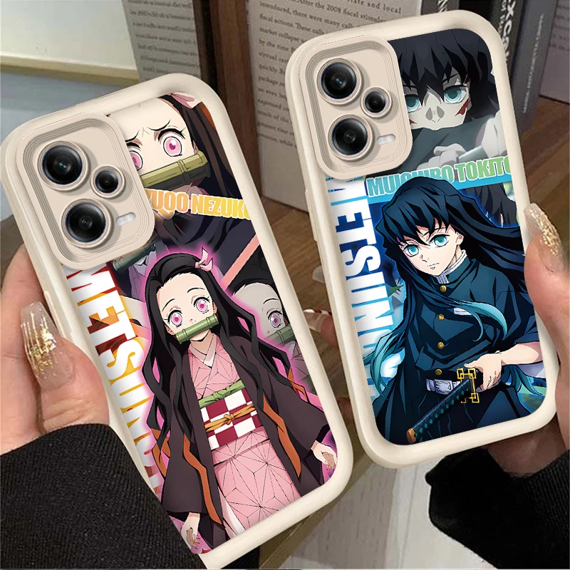 Anime Demon Slayer Silicone Case for Xiaomi Redmi Note 13 12 11 Pro Plus 4G 5G 12S 11S 10S 10 9 9S Redmi 14C 13C 12C A3 12 Cover