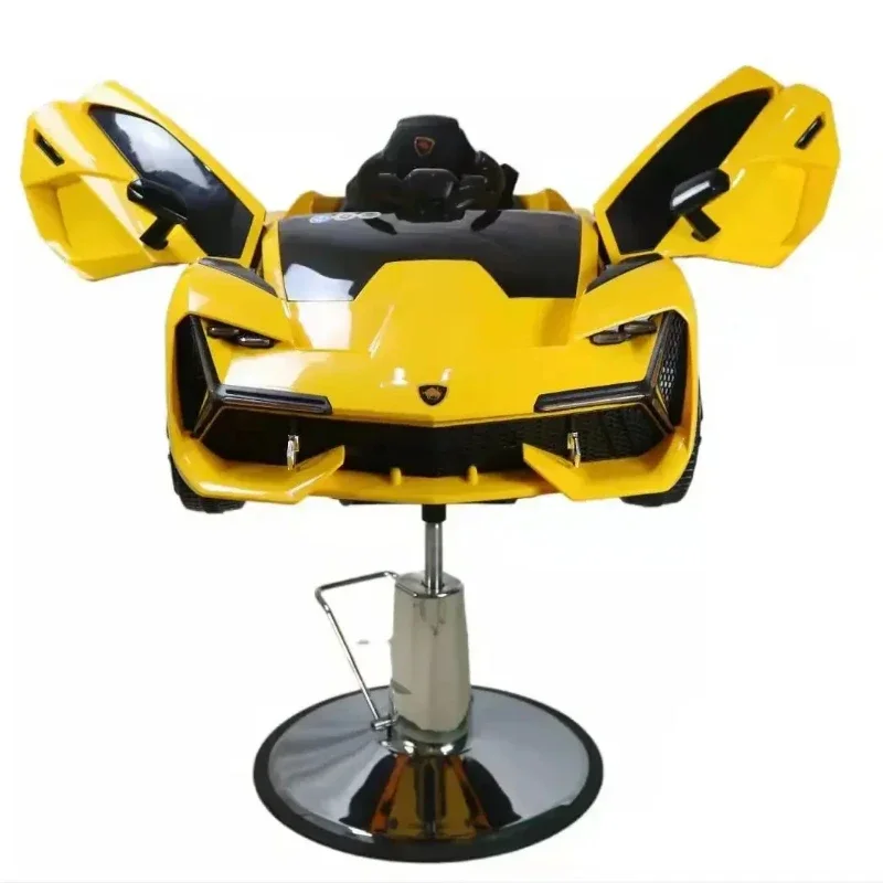 

Kids Barber Chair Rotatable Hair Salon Stable Cartoon Barber Car Electric Chair with Safety Belt Barbershop for Children