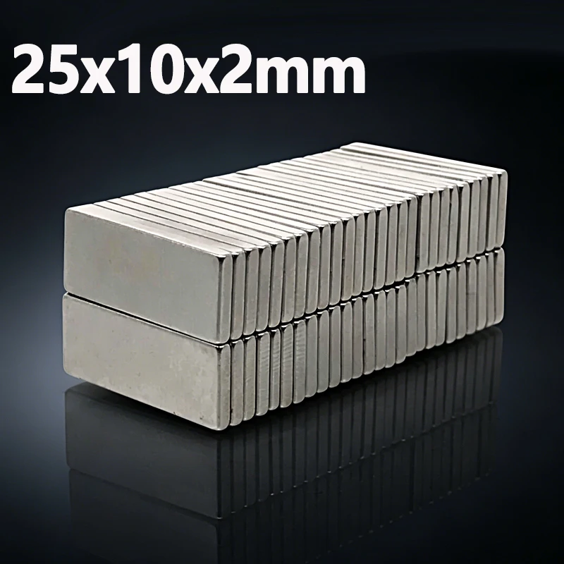 25x10x2mm Magnet N35 NdfeB Permanent Magnetic Imanes 25*10*2mm Accessory 5-50pcs Square Shape Strong Neodymium Fridge Magnet