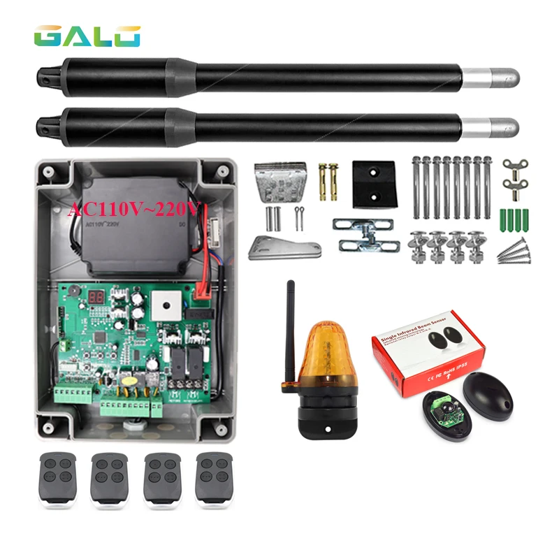 

Newest GALO PKMC05 Aluminum Automatic Gate Opener for home Light Duty Double Swing Gates Up to 12' Long or 350 lb