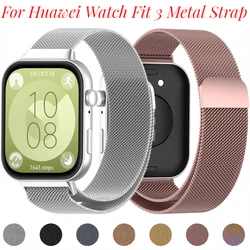 Milanese Loop Strap For Huawei Watch Fit 3/4/4 pro Smart Watch Metal Magnetic Bracelet band For Huawei Watch Fit 3/4 Replacement