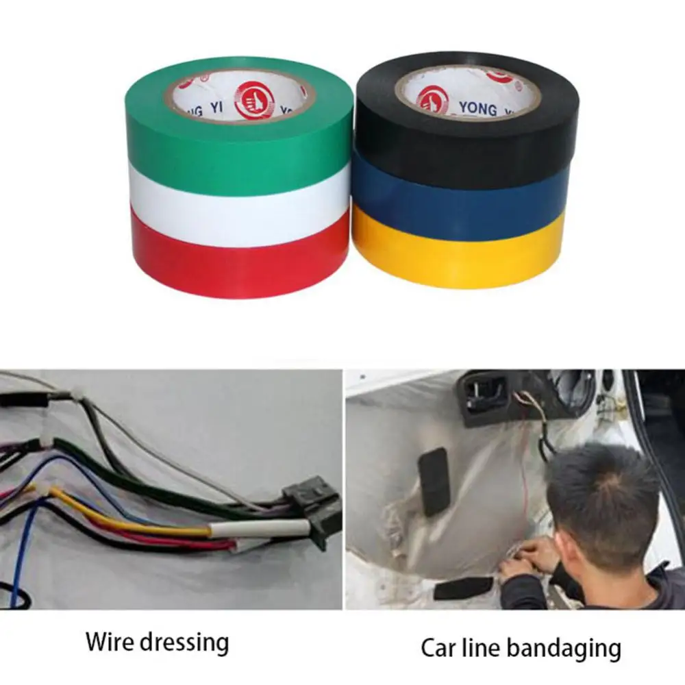 9m Black Electrician Wire Insulation Flame Retardant Plastic Tape Electrical High Voltage PVC Waterproof Tape Self-adhesive Tape