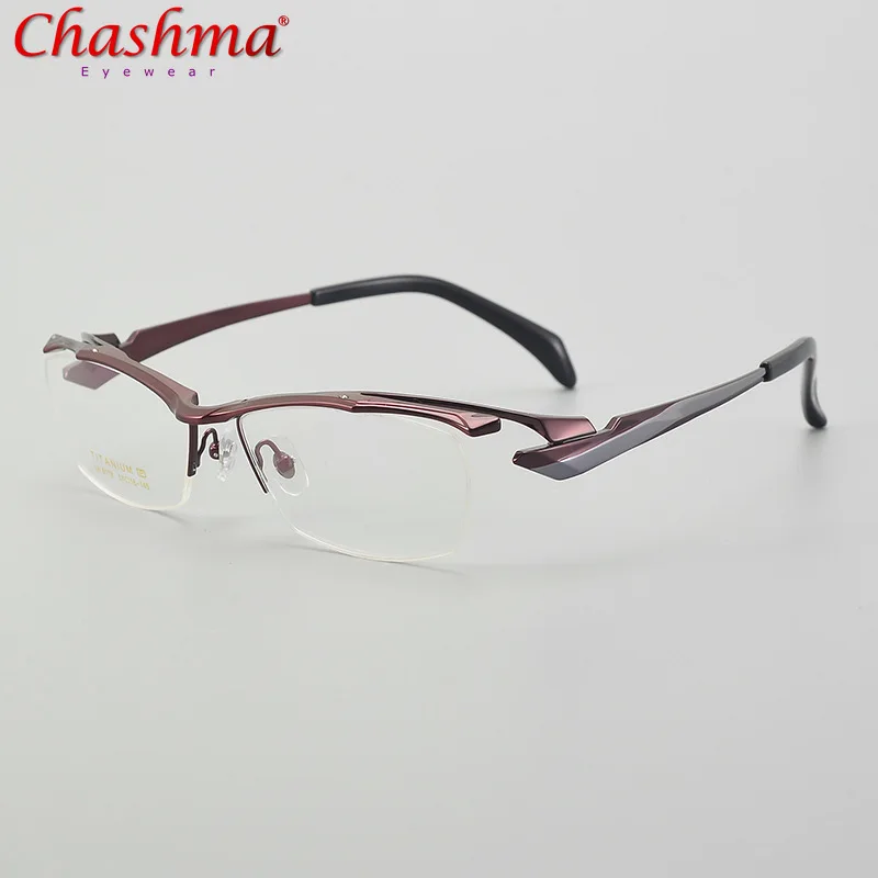 High-quality Titanium Glasses Frame Men Semi Rim Square Business Optical Eyeglass Frames Prescription Eyeglasss For Men