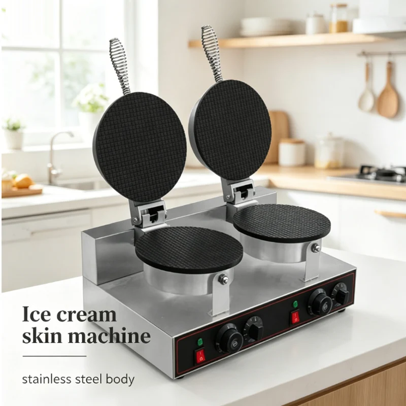 

New electric ice cream skin machine Commercial crisper Ice cream cone Egg roll Egg cone cake roll machine