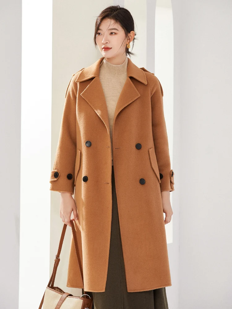 

Women's 100% wool coat Autumn and Winter thermal premium coat