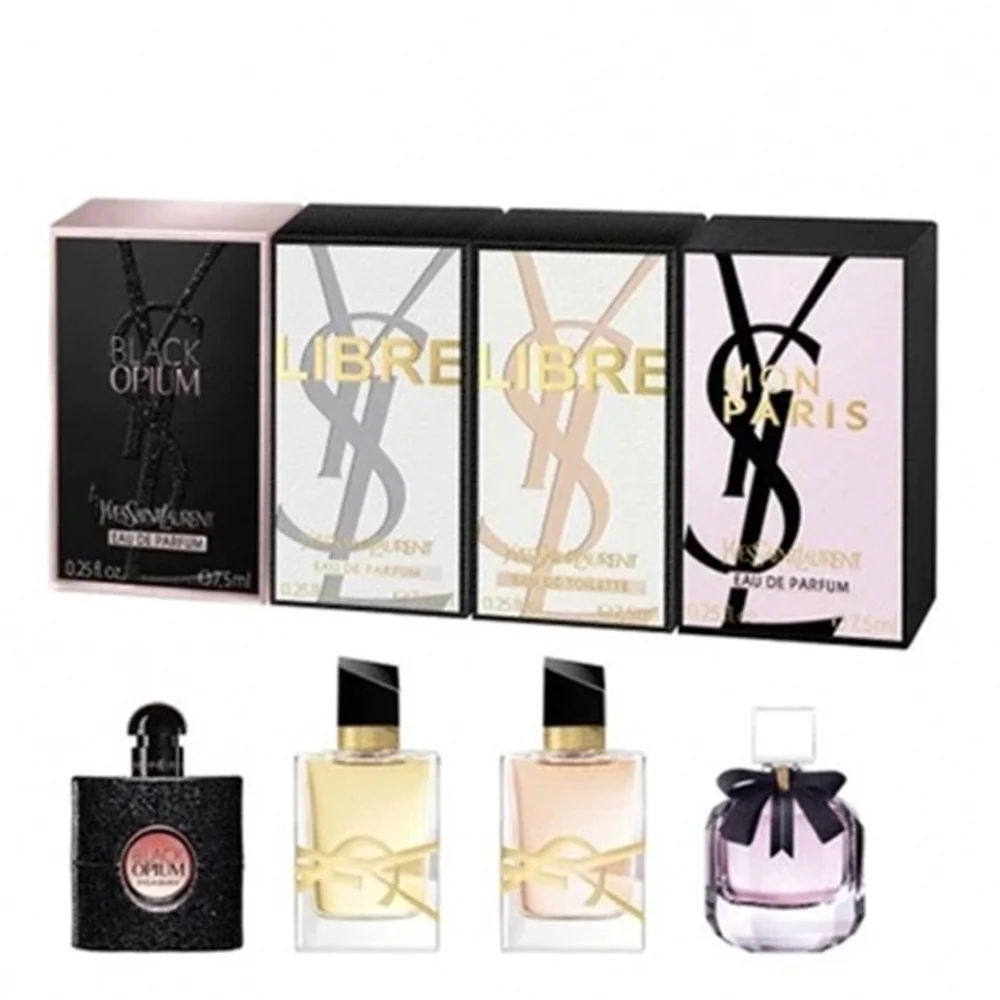 Set de Miniaturas de Yves Saint Laurent, 4 Fragancias de 7.5ml, Colección de Perfumes en Tamaños Compactos y Portátiles para Amantes de los Perfumes