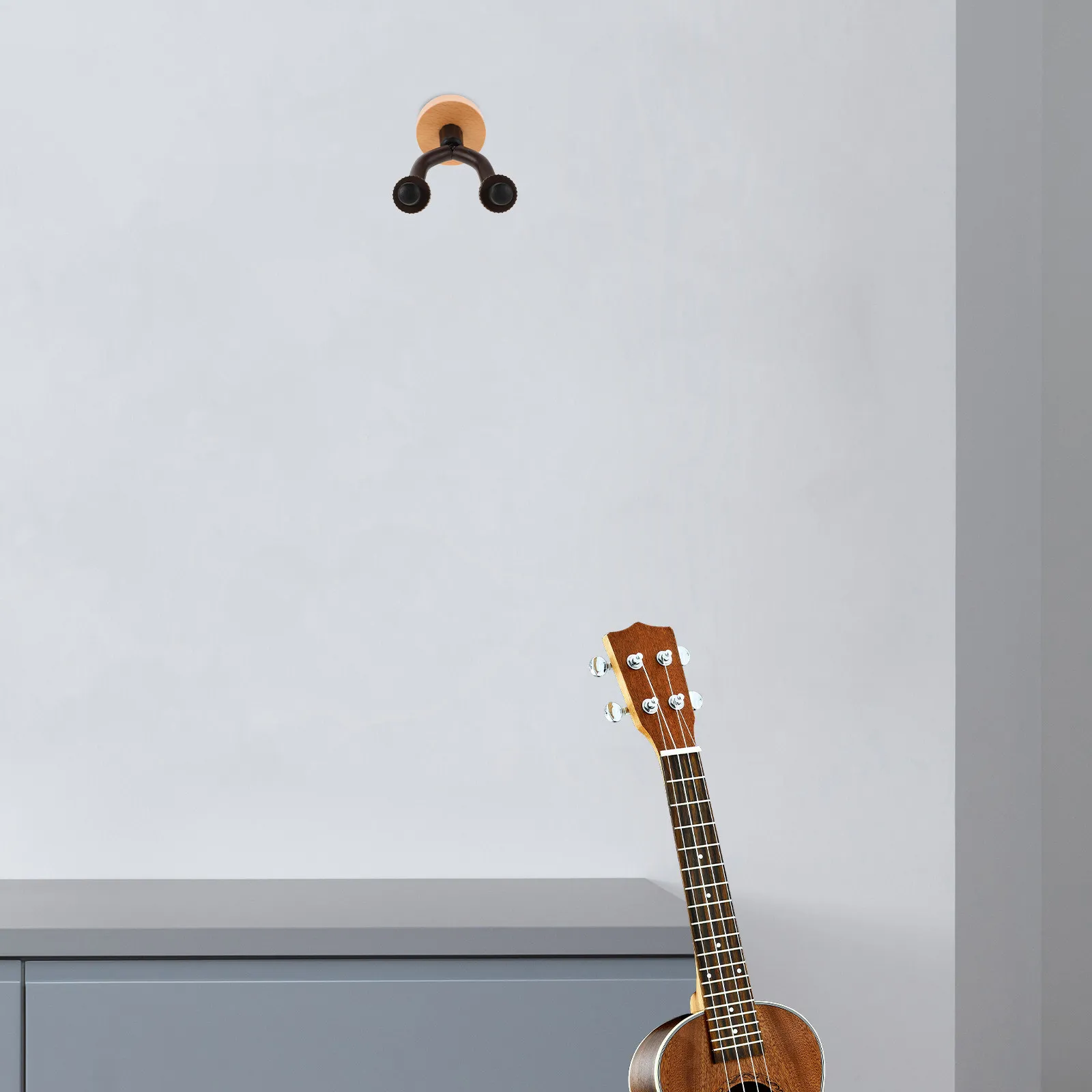 Wooden Guitar Wall Mount No Drill Holder Space Saving Hook for Folk Acoustic Electric Guitar Stand Ukulele Wall Mount - view 5