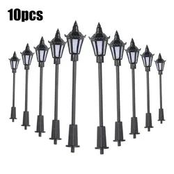 10pcs LED Street Light Model Layout Lamppost Railway Train Garden Playground Scenery H0 TT 00 1: 50-1: 100 Scale