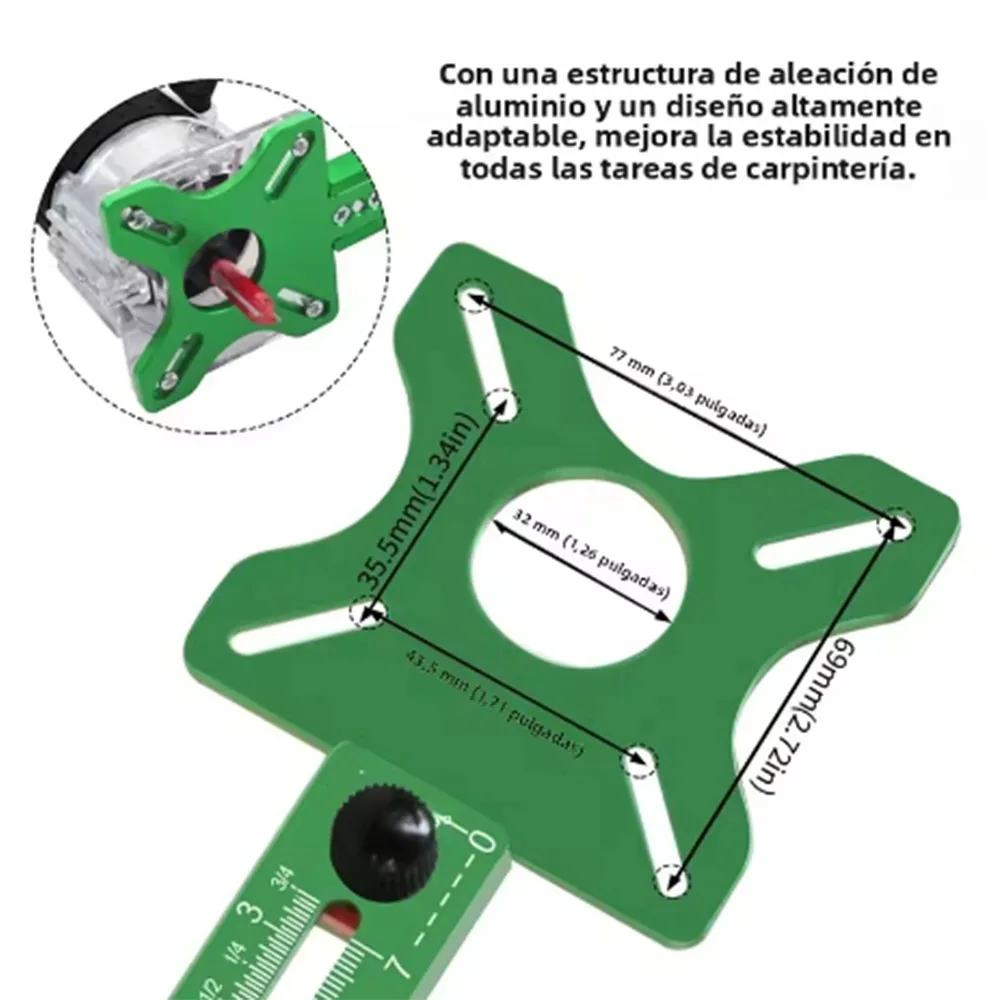 3-in-1 Router Circle Cutting Jig 9-61cm Adjustable Radius Aluminum Alloy Woodworking Milling Groove Bracket Cabinet Hardware Jig - view 4