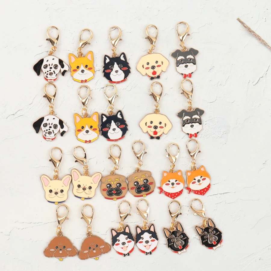 11 Pieces/22 Pieces of Cute Puppy Keychains, Pet Keychain Pendants, Animal-Themed Ornaments, Various Types of Puppies, Ideal Gifts for Dog Lovers, Small Gifts for Backpacks and Parties view 4