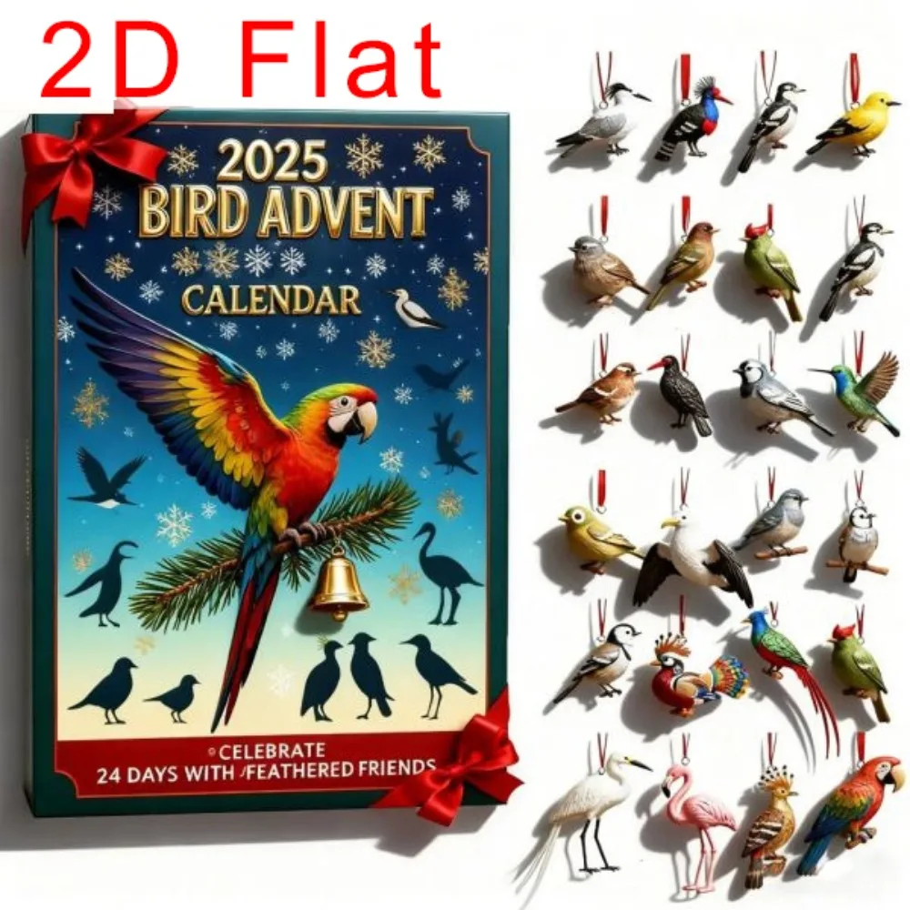 

Christmas 24 Days Countdown Advent Calendar, Acrylic 2D Bird Hanging Decorations for Christmas Tree, Holiday Home Decor