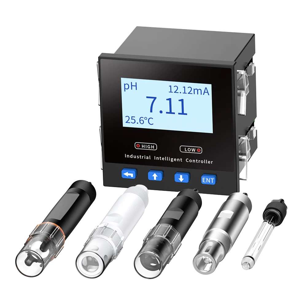 

PH Sensor Module with Display Controller Measuring PH Temperature Water Quality Detector RS485 4-20mA 5M Probe AC220 DC9-24V