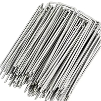 100pcs Landscape Staples, U-Shaped Garden Pins Garden Stakes Staples, Heavy Duty Yard Lawn Tent Stakes Securing Pegs For Weed Ba