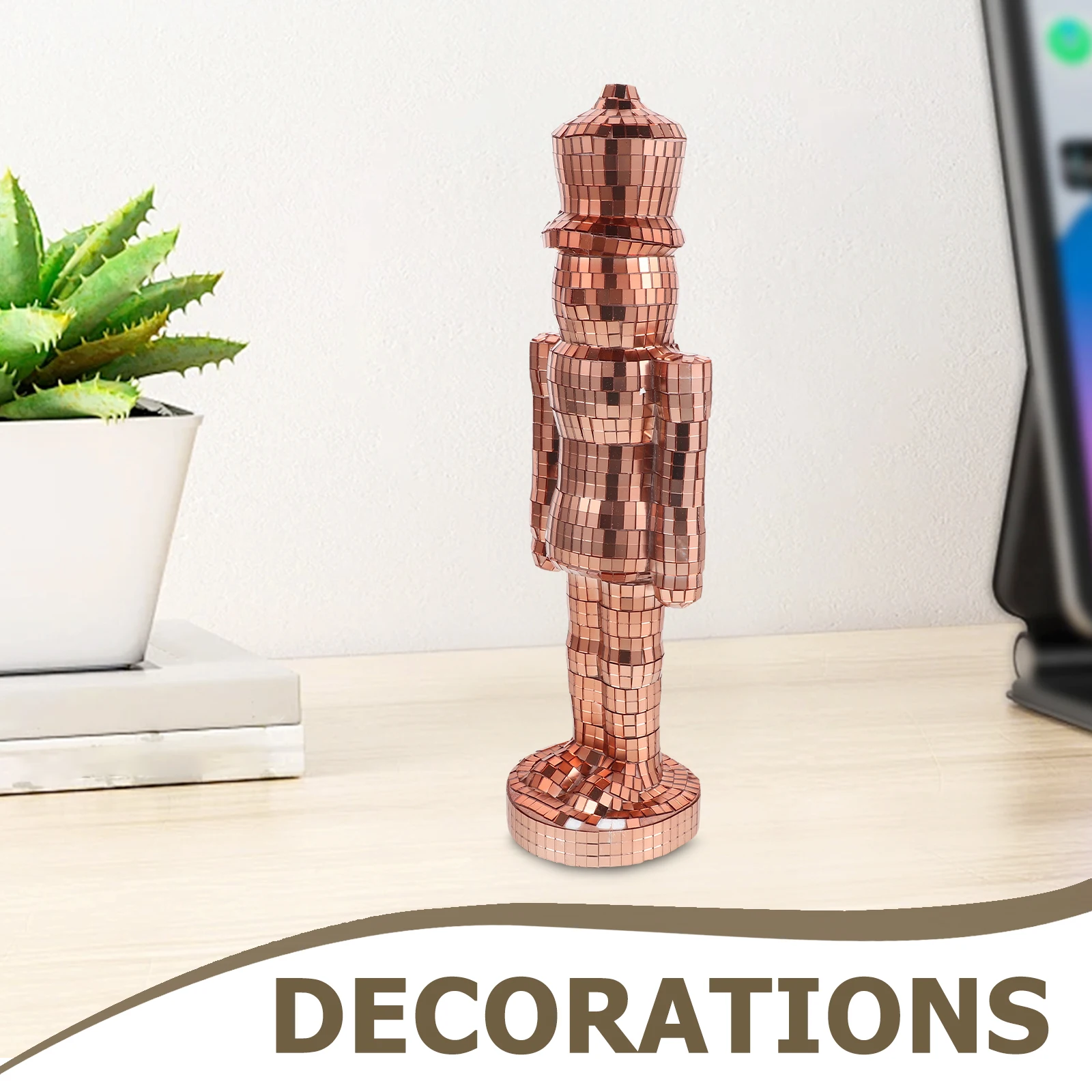 Christmas Disco Nutcracker Glass Sculpture 40Cm Festive Soldier Home Decoration Table Fireplace Centerpiece Nutcracker Figurine