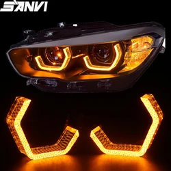 SANVI Crystal LED Angel Eyes Halo White Amber Signal Light DRL per Hella 3r G5 Bi LED e Xenon proiettore Lens accessori per luci auto