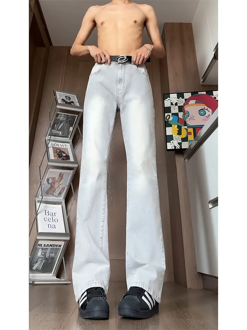 

Мужские джинсы y ey Denim: осенне-зимние, в американском стиле, прямые, зауженные, с высокой талией, с эффектом потертости