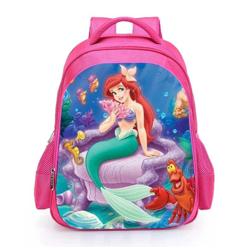 New Fashion Princess zaino The Little Mermaid Ariel Girls Nylon Pink School Bags borsa zaino per bambini Mochilas