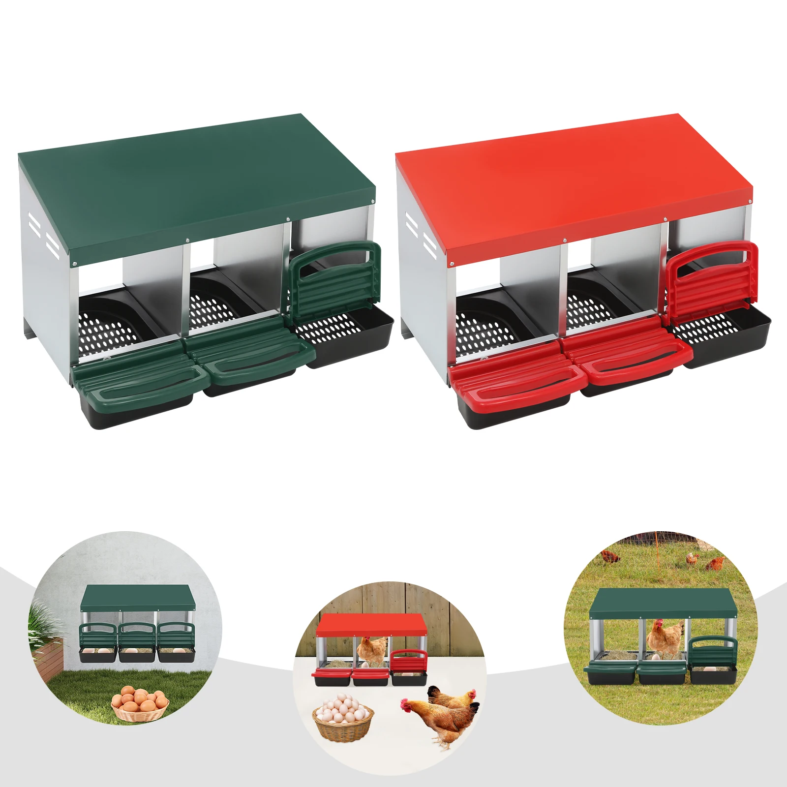صندوق تعشيش حظيرة الدجاج صندوق تعشيش الدجاج PP صندوق وضع بيض الدجاج للدجاج والبط والدواجن مريح واسع وسهل التنظيف