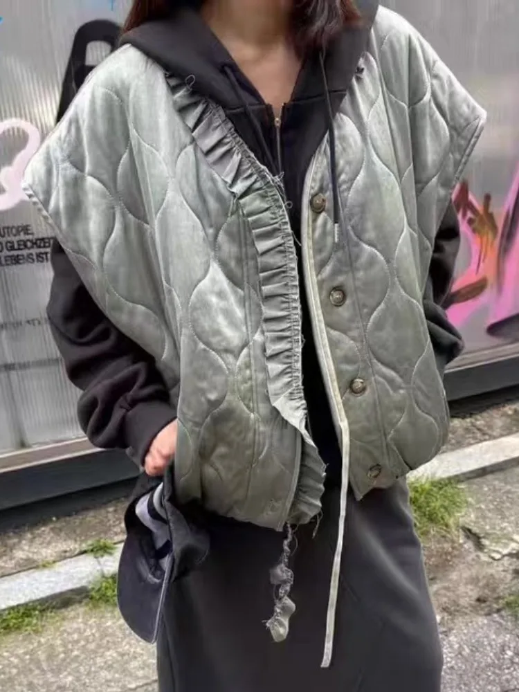 Faionable Versatile Loose Cotton Vest Women's Early Autumn New Sle Streetwear Trendy Inner Wear Suitable for Various Occa...