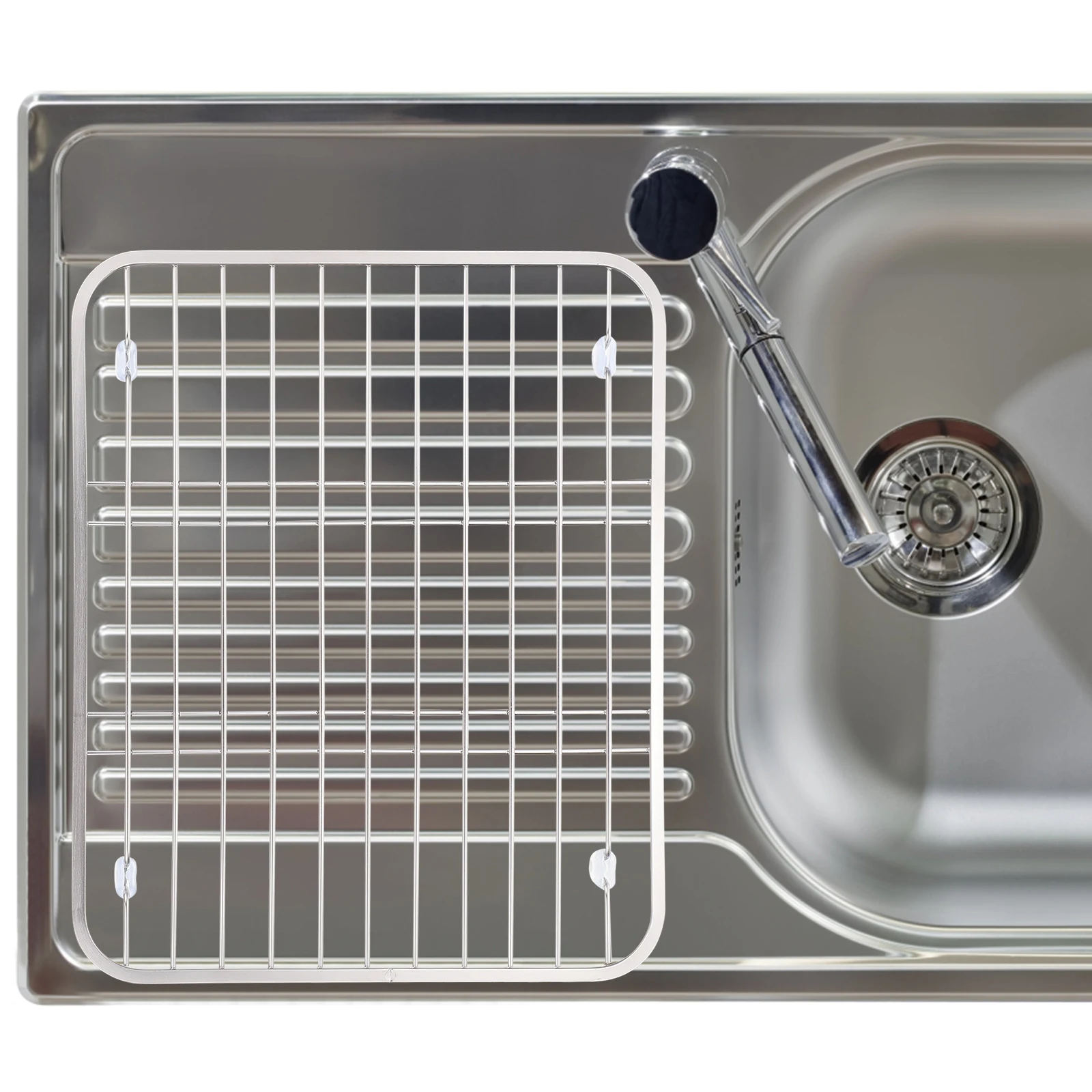 

Stainless Steel Sink Draining Rack Kitchen Home Storage Multipurpose Drying Dishwasher Fruit Holder Easy Clean Durability