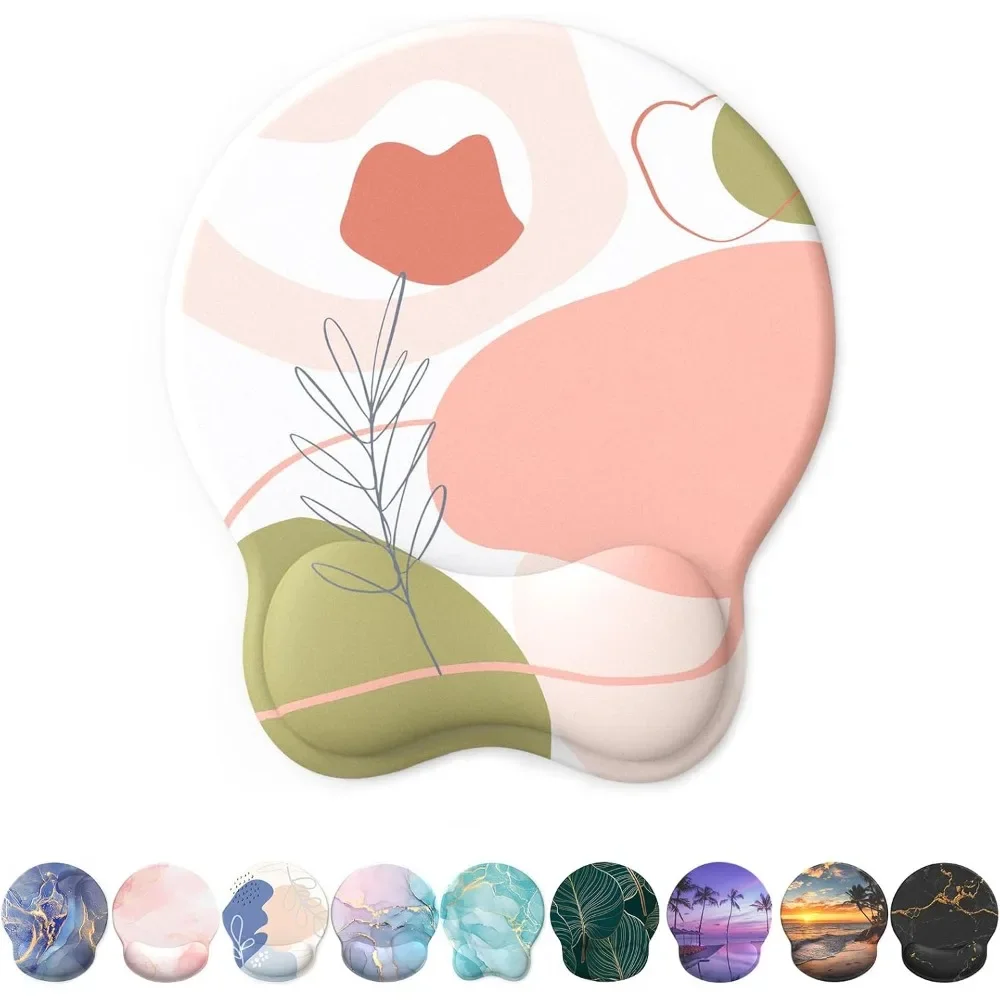 لوحة ماوس كمبيوتر مريحة مع دعم معصم جل سطح أملس وقاعدة PU غير قابلة للانزلاق لتخفيف الآلام والكمبيوتر المحمول