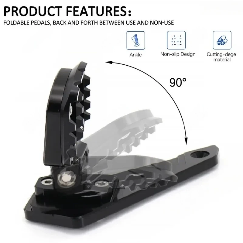Motorcycle Rear Pedal Foot Stand Folding Footrests Passenger Foot Pegs Parts For HONDA XADV 750 XADV750 2021 2022 2023 2024 4