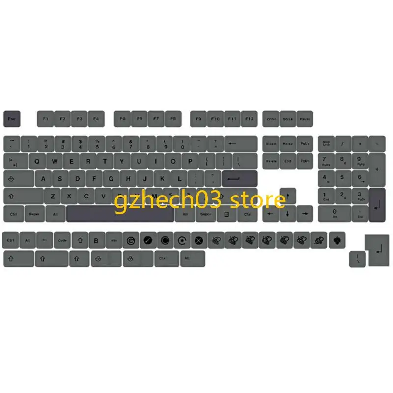 G2AC 133Key Keyboards Keycaps PBT XDA Profile Dye Sublimation Gray Keycaps