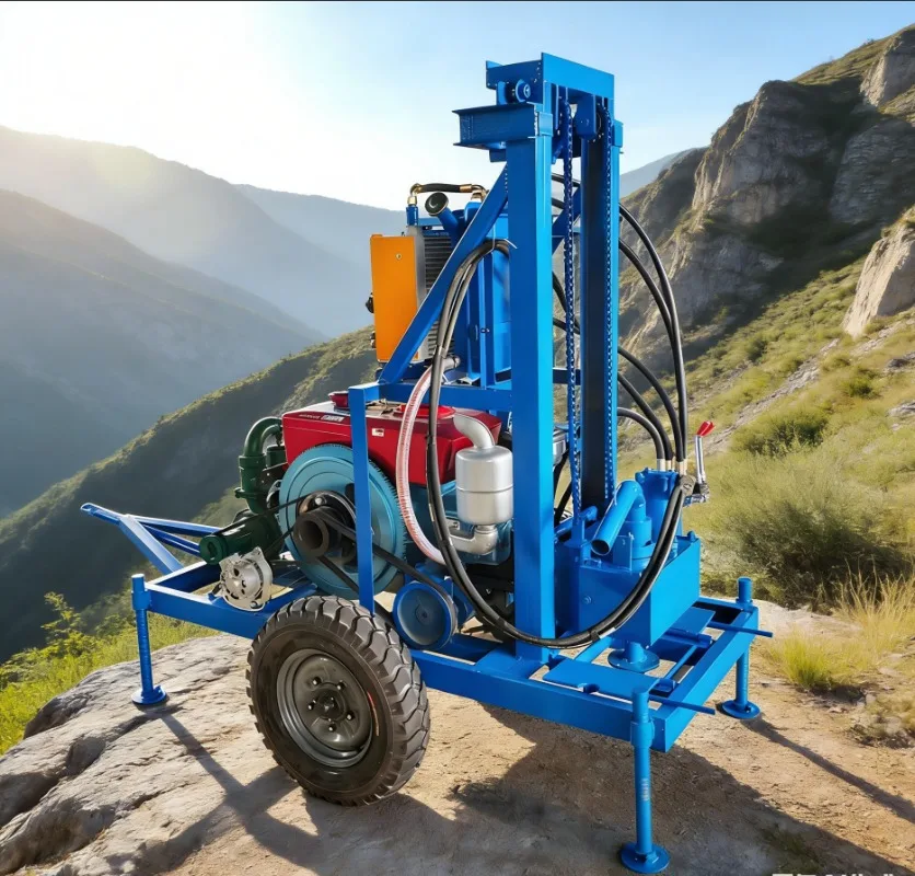 Small Duty Portable Water Well Drilling Rig 100m 150m Deep Borehole Drill Machine Hydraulic Rotary Drilling Equipment