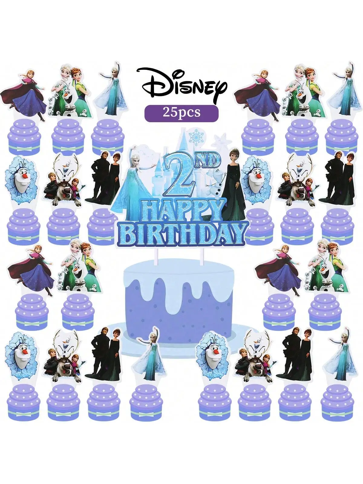 Disney Princess Frozen Cake Toppers Elsa Anna Prinses Verjaardag Ballonnen voor Party Decor Bruiloft Kerstmis Nieuwjaar Decoraties
