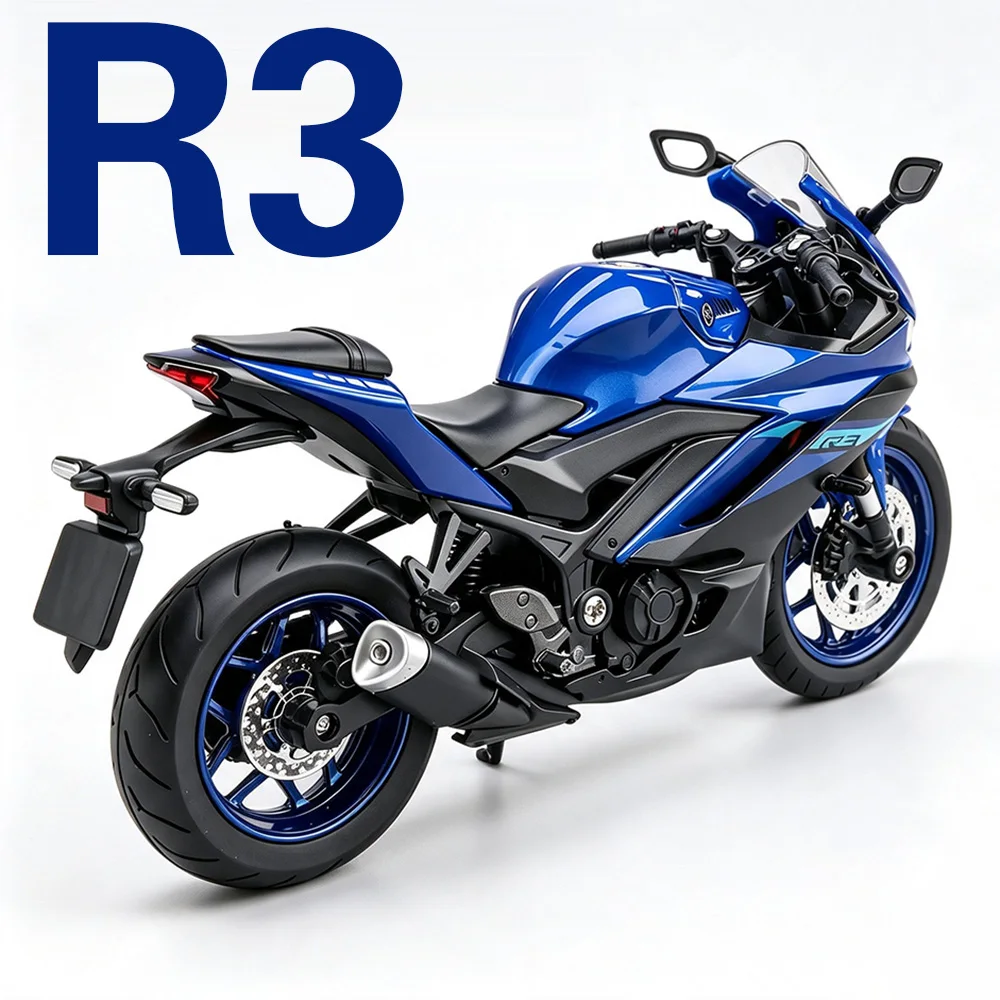 1:12 R3 Suzuki Hayabusa Miniature Motorcycle Alloy Diecast Car Toys Models with Light Shock Absorption Vehices Collect Ornaments