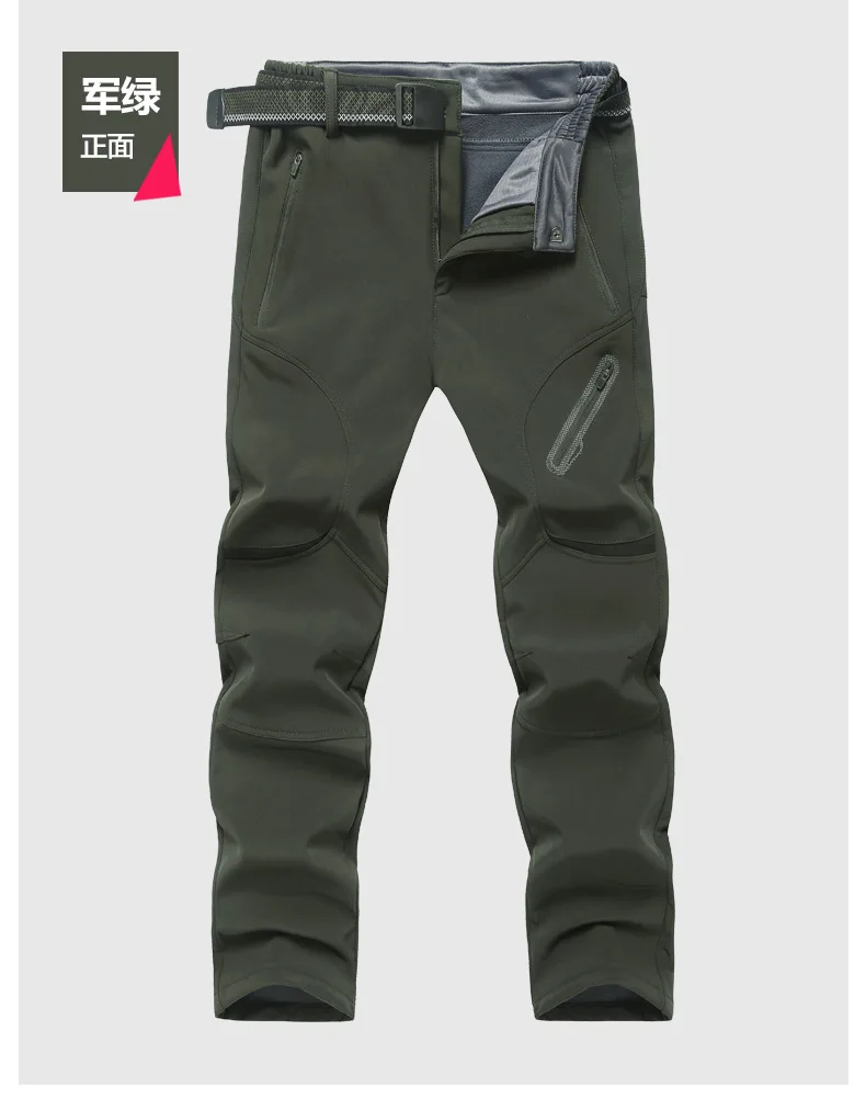 Winter Herren 2-teiliger Outdoor-Anzug, Übergroßer Dicker Fleece-Gefütterter Winddichter Warmer Bergsteiger-Wanderanzug, Lässiges Zweiteiliges Set für Männer – Detail 25