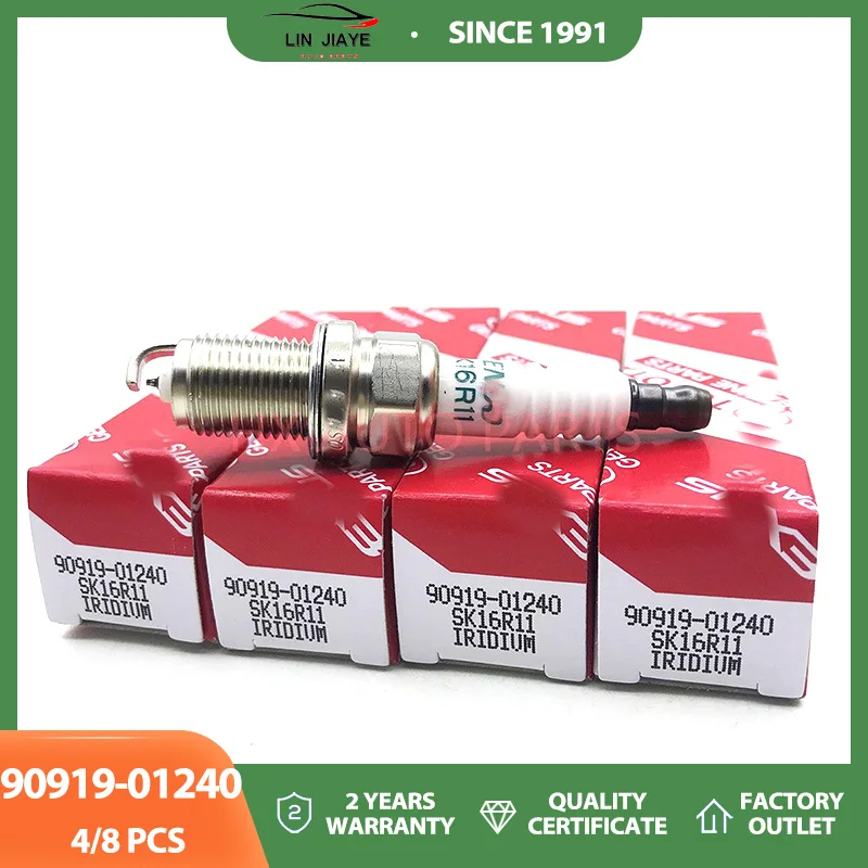 4/8pcs 90919-01240 SK16R11 Iridium Spark Plug for Toyota HIACE MATRIX PREVIA PROBOX SUCCEED ALPHARD VELLFIRE CAMRY IST 1.3 1.5