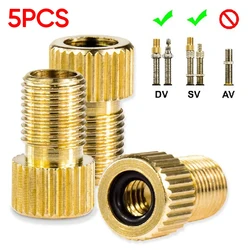 4/5PC F/V To A/V Valve Adapter Bike Value Converter Presta To Schrader Golden Bike Tire French Valve Adapter Bicycle Accessories